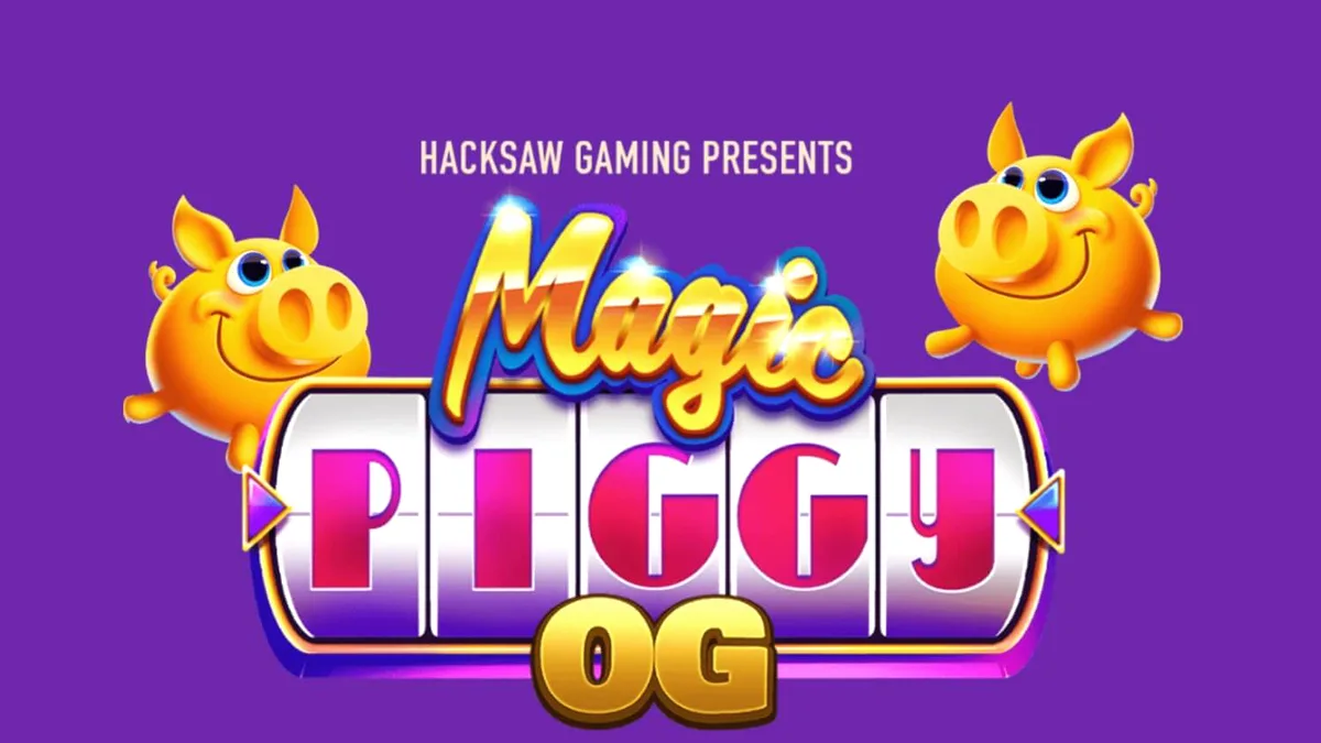 Interface do jogo Magic Piggy OG com elementos visuais de porquinhos e moedas douradas